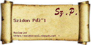 Szidon Pál névjegykártya